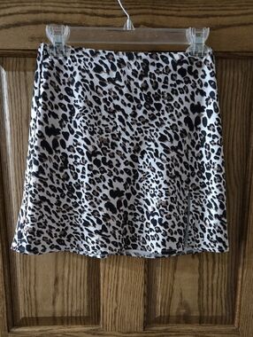 Princess Polly Leopard Print Mini Skirt in White and Black